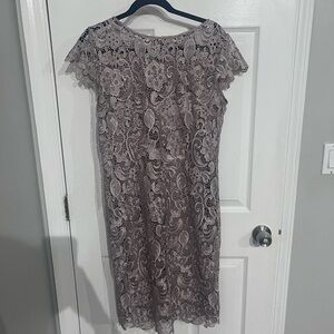 Patra Brown Sheath Dress with Flutter Cap Sleeves